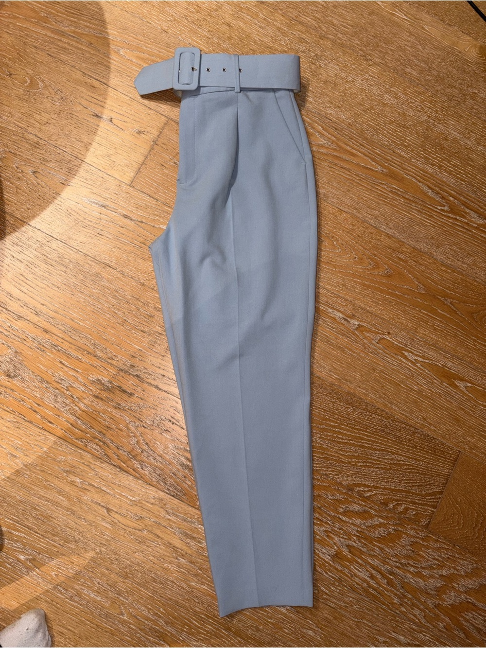 Zara Light Blue Tailored Women's Dress Pants with Matching Belt